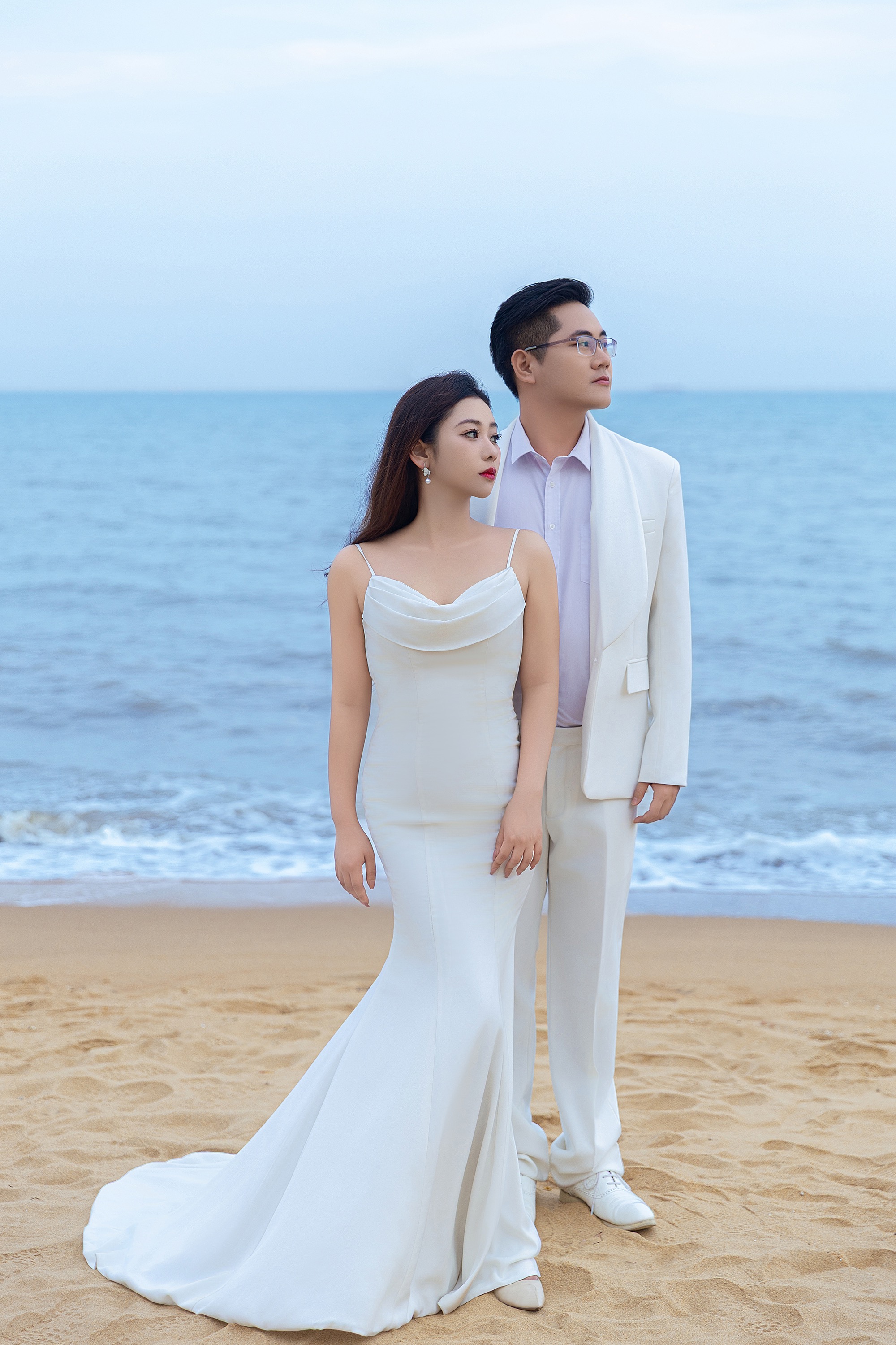 海景沙滩婚纱照拍摄
