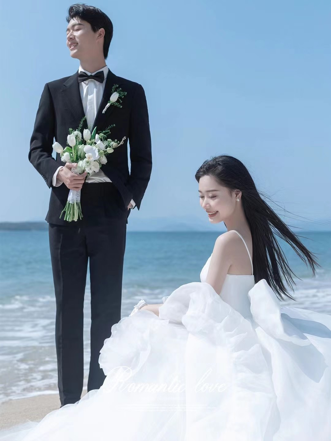 浪漫海景婚纱照