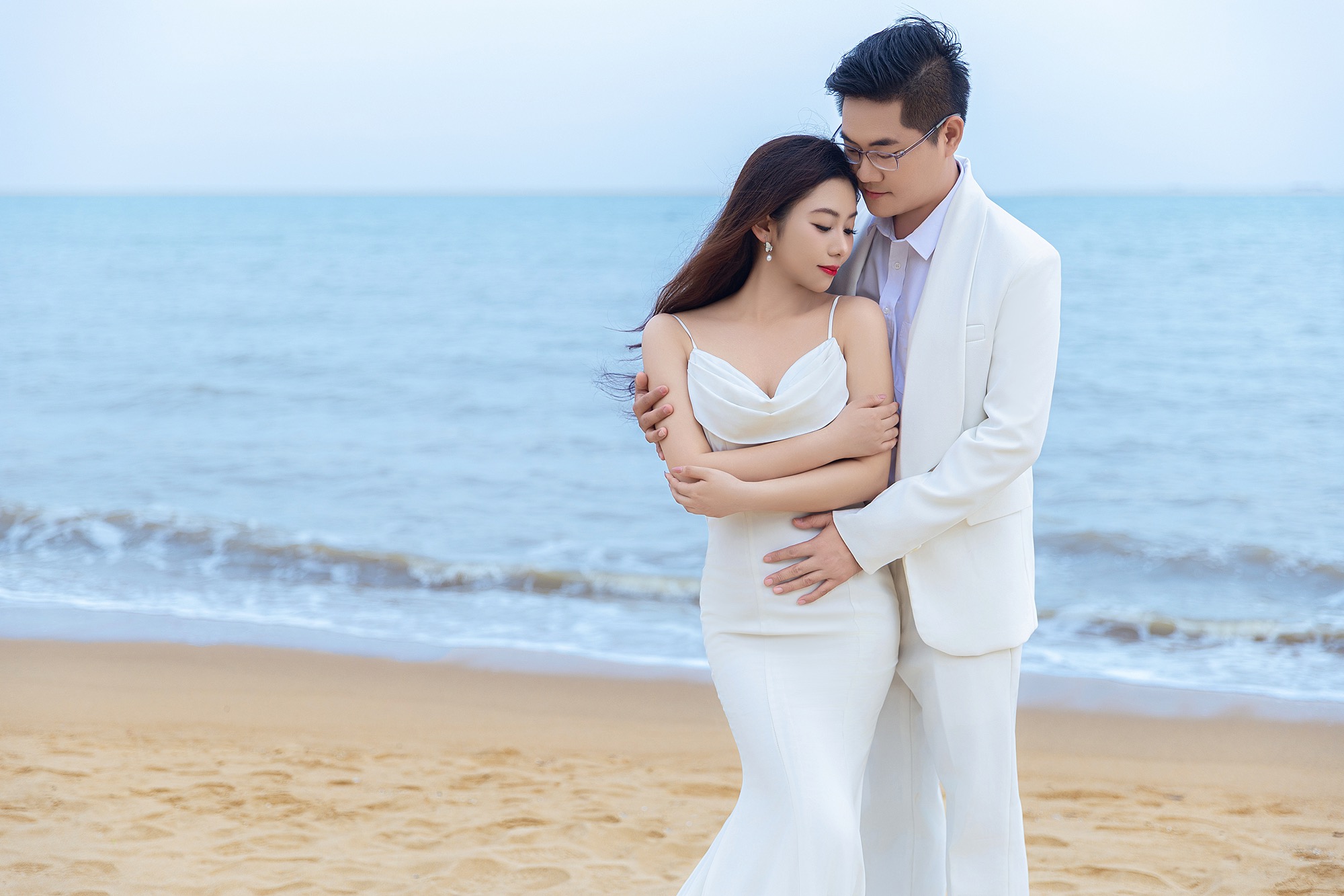 海景沙滩婚纱照拍摄