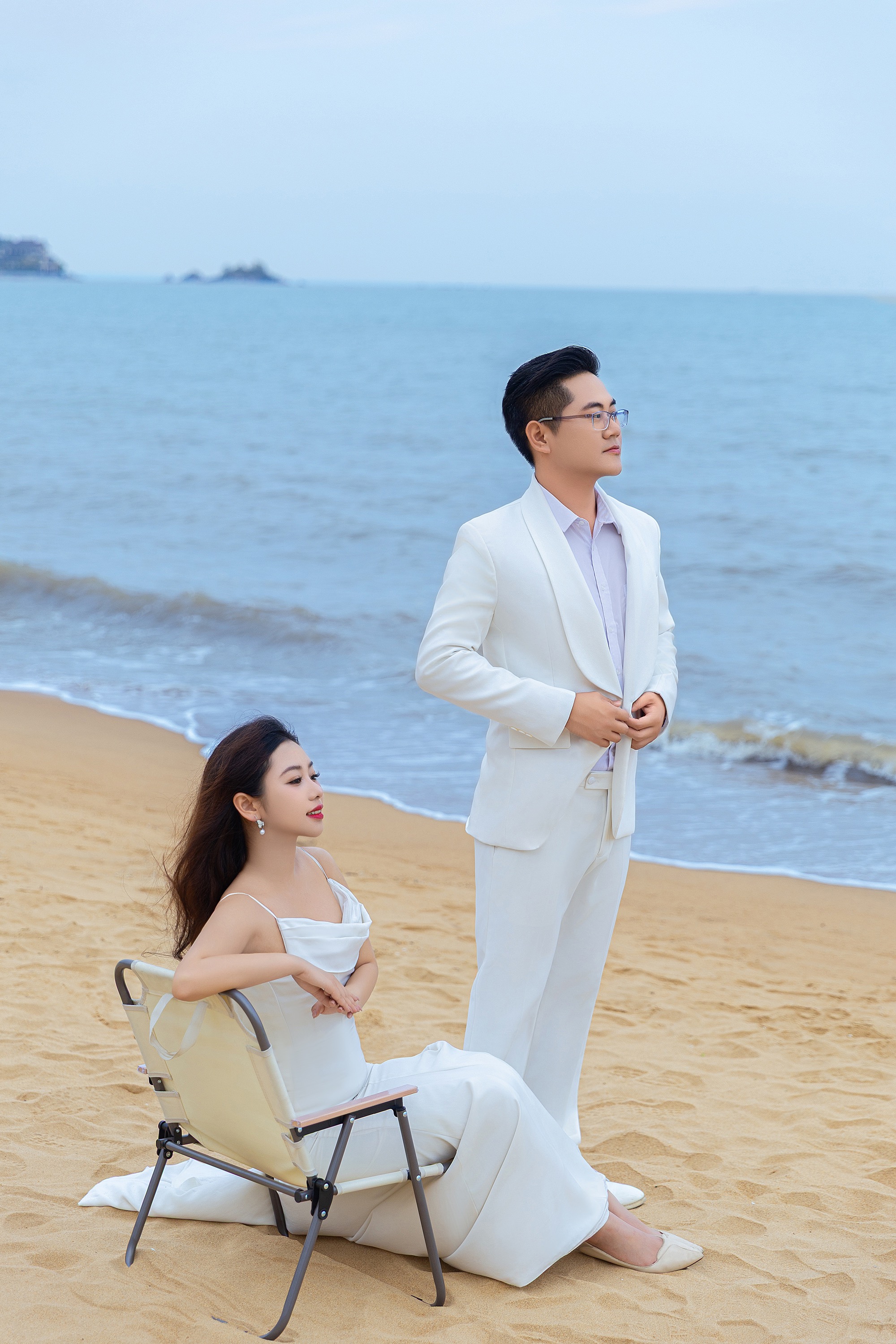 海景沙滩婚纱照拍摄