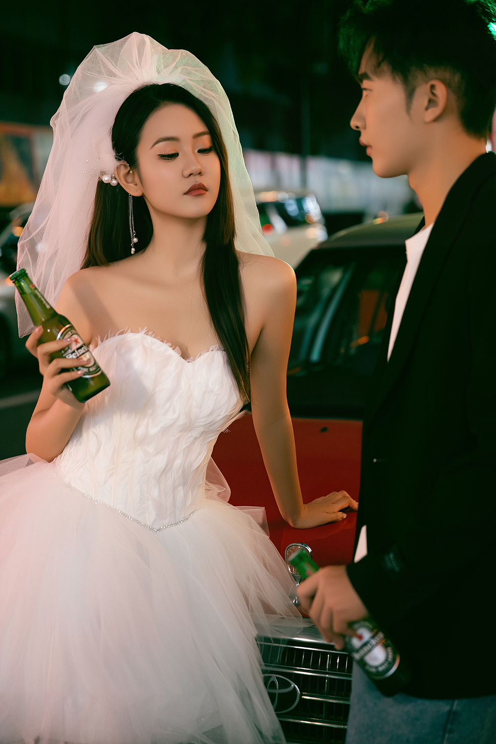 苏豪夜景街拍婚纱照