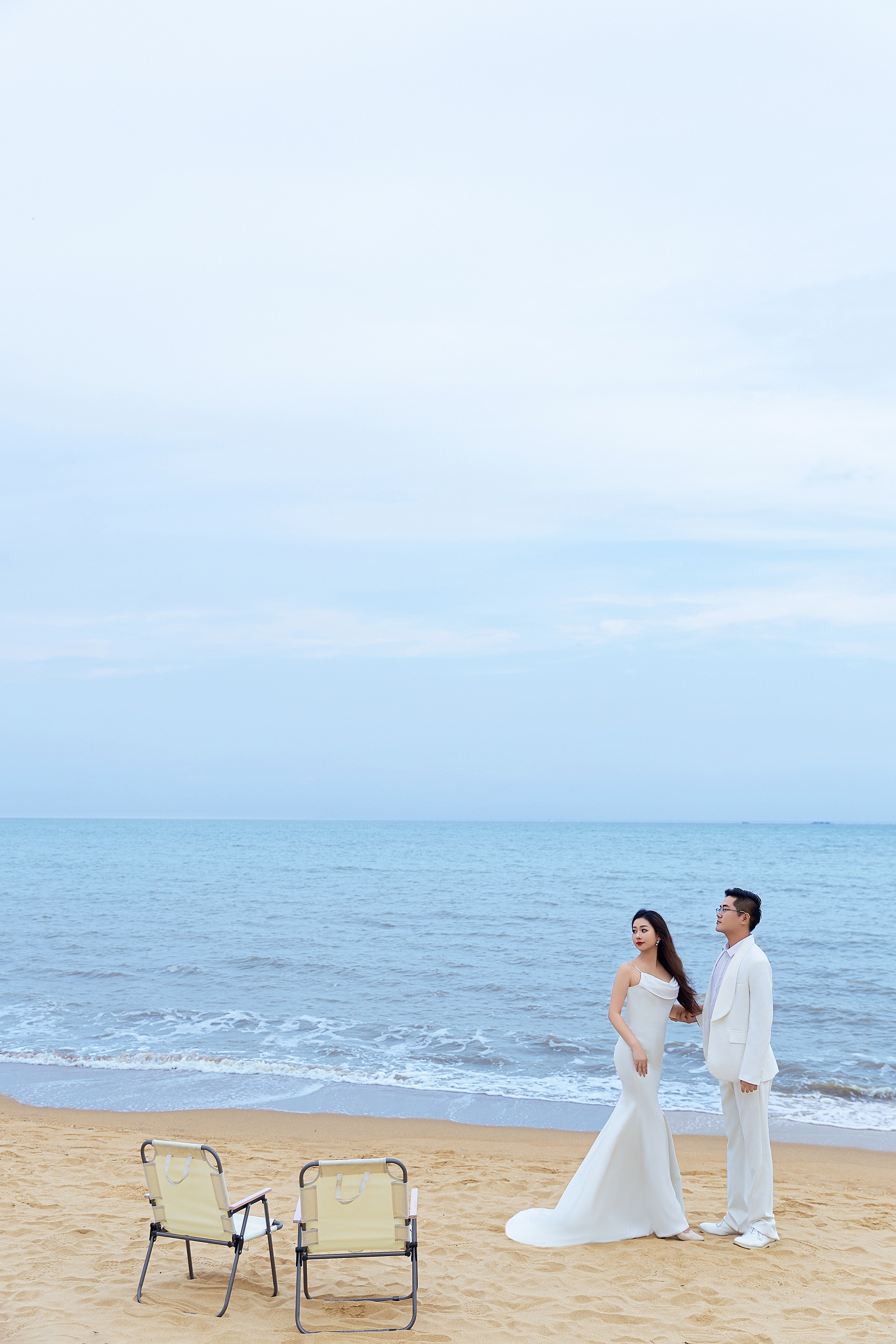 海景沙滩婚纱照拍摄